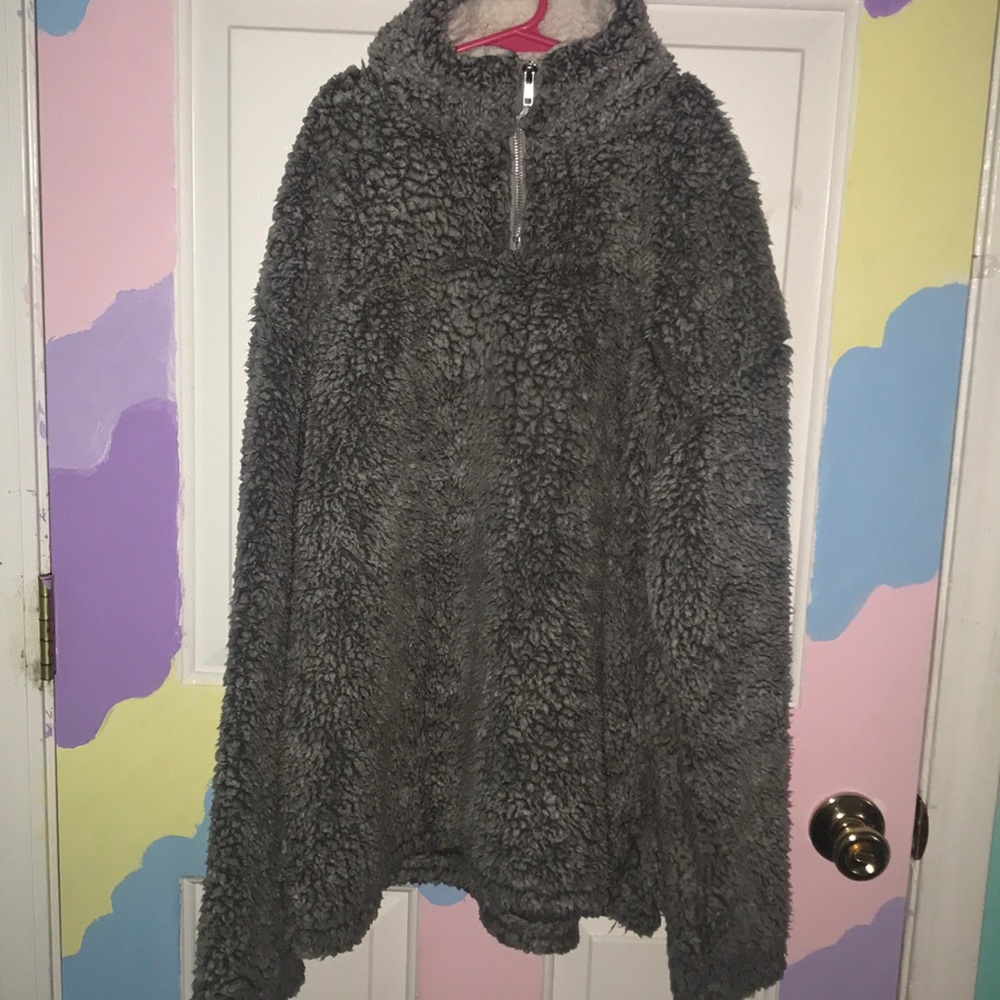 Fuzzy Half zip up Sherpa